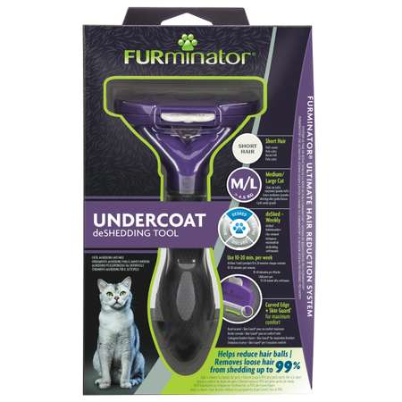 Расческа для кошек FURMINATOR больших пород c короткой шерстью M/L 141259