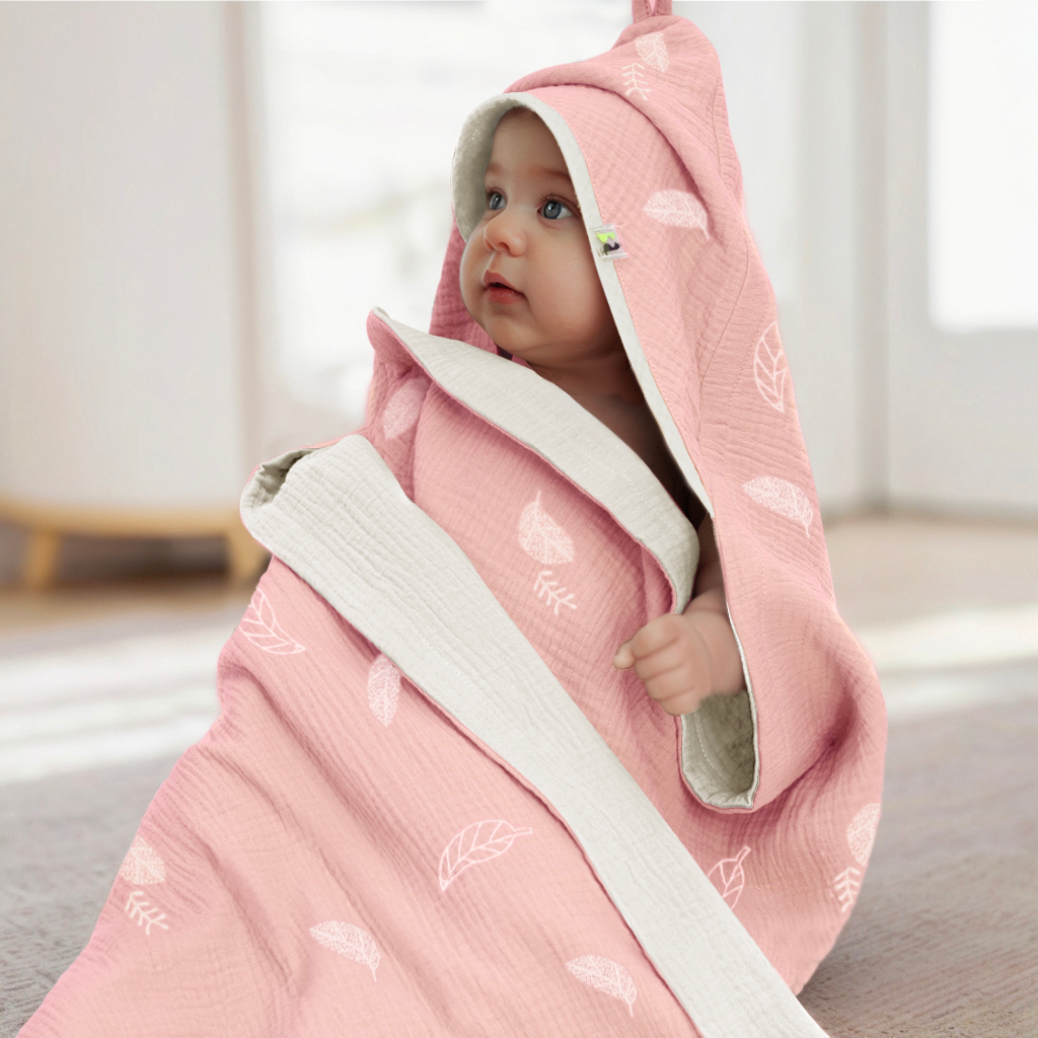 Полотенце уголок Фабрика Бамбук с капюшоном (уголком) 98 x 98 см - фото 4