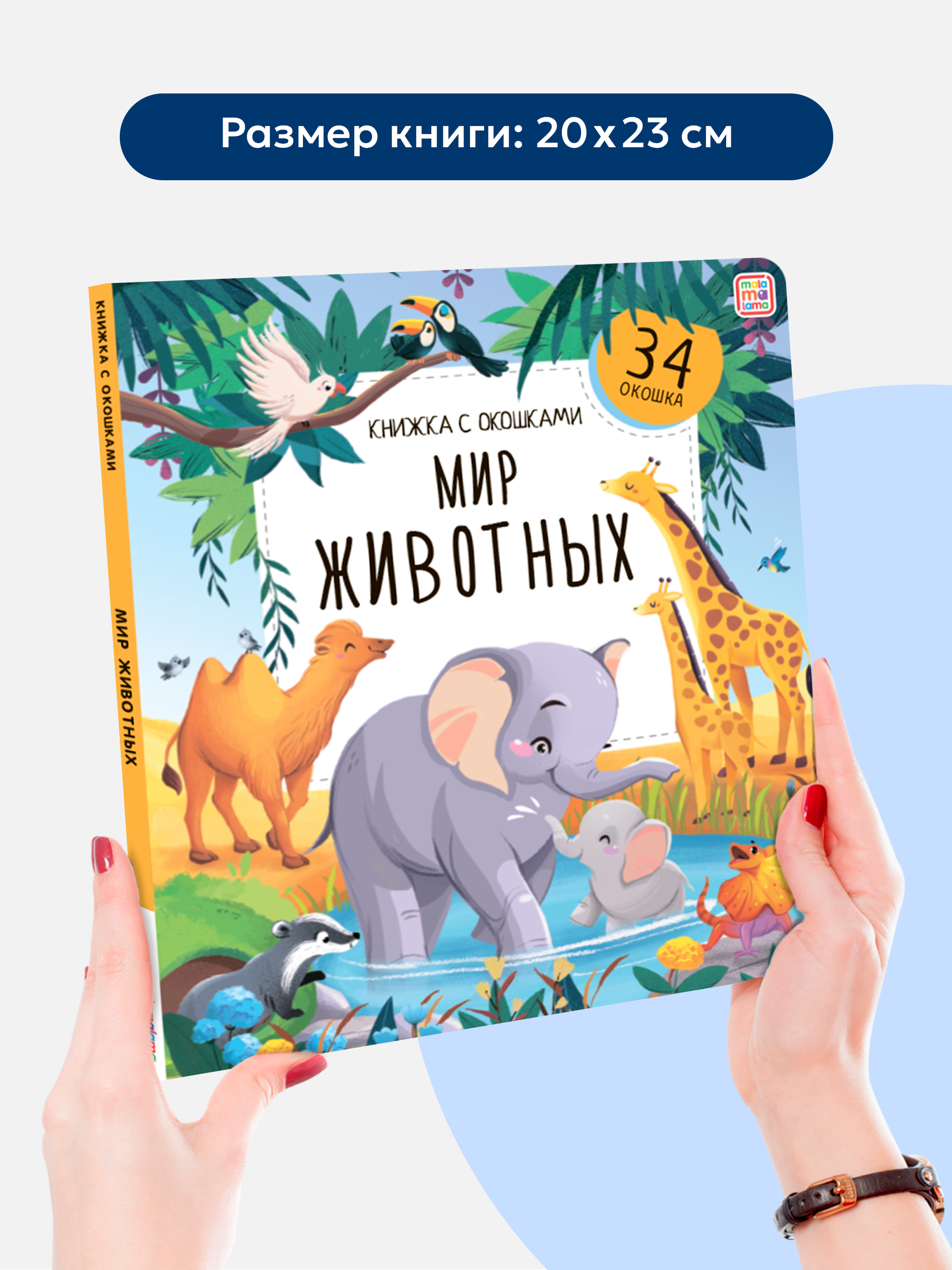 Книжка с окошками Мир Животных Malamalama Детская энциклопедия - фото 3