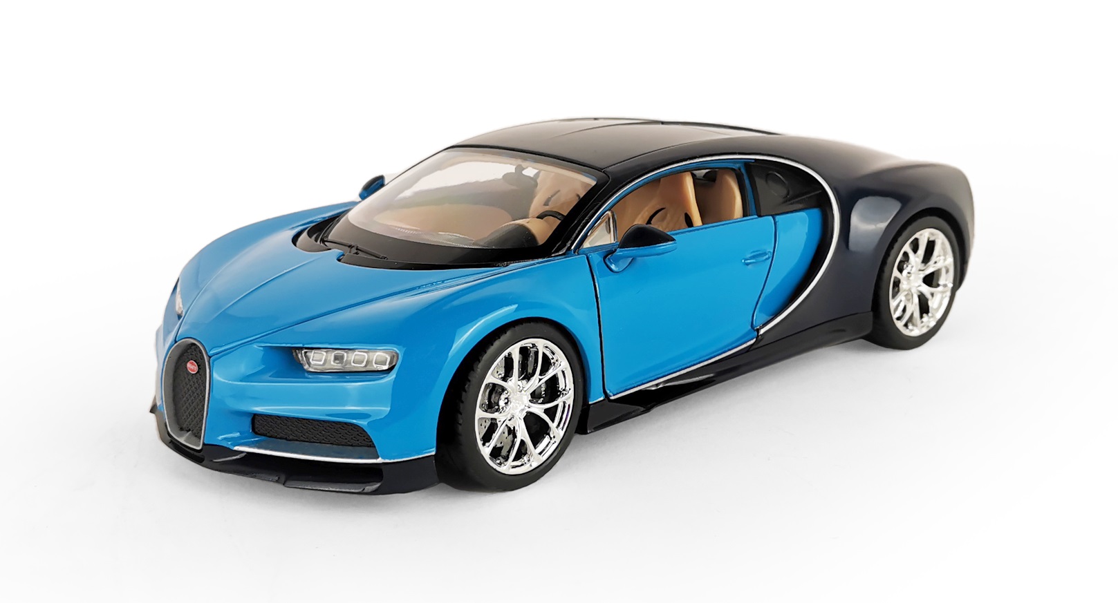Автомобиль Welly Bugatti 1:24 синий 24077W - фото 4
