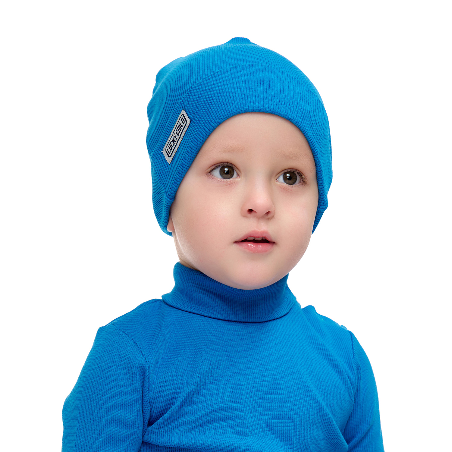 Шапка Lucky Child 77-9/васильковый/2-12 - фото 4