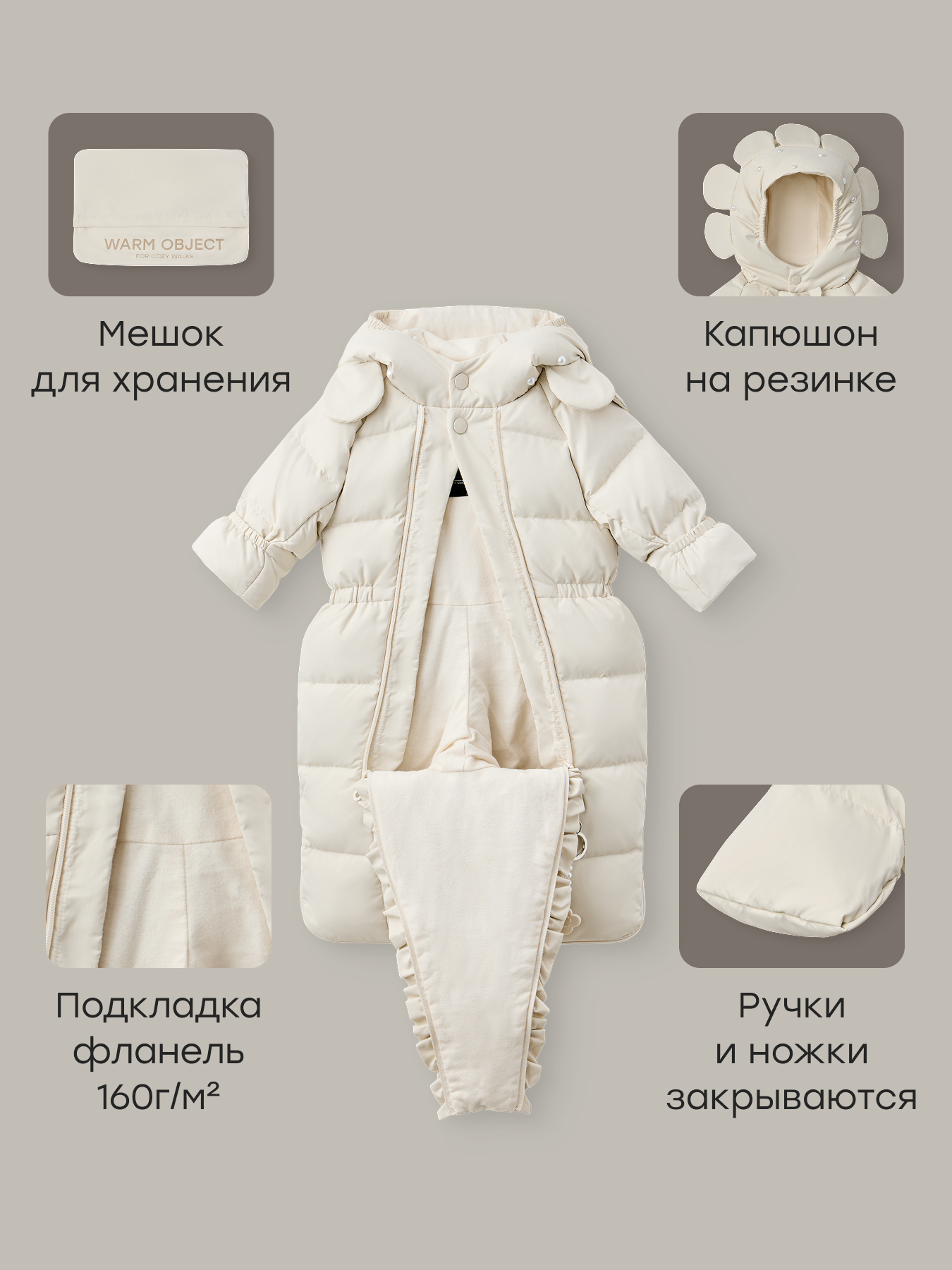 Комбинезон Happy Baby 89145-0_vanilla - фото 4