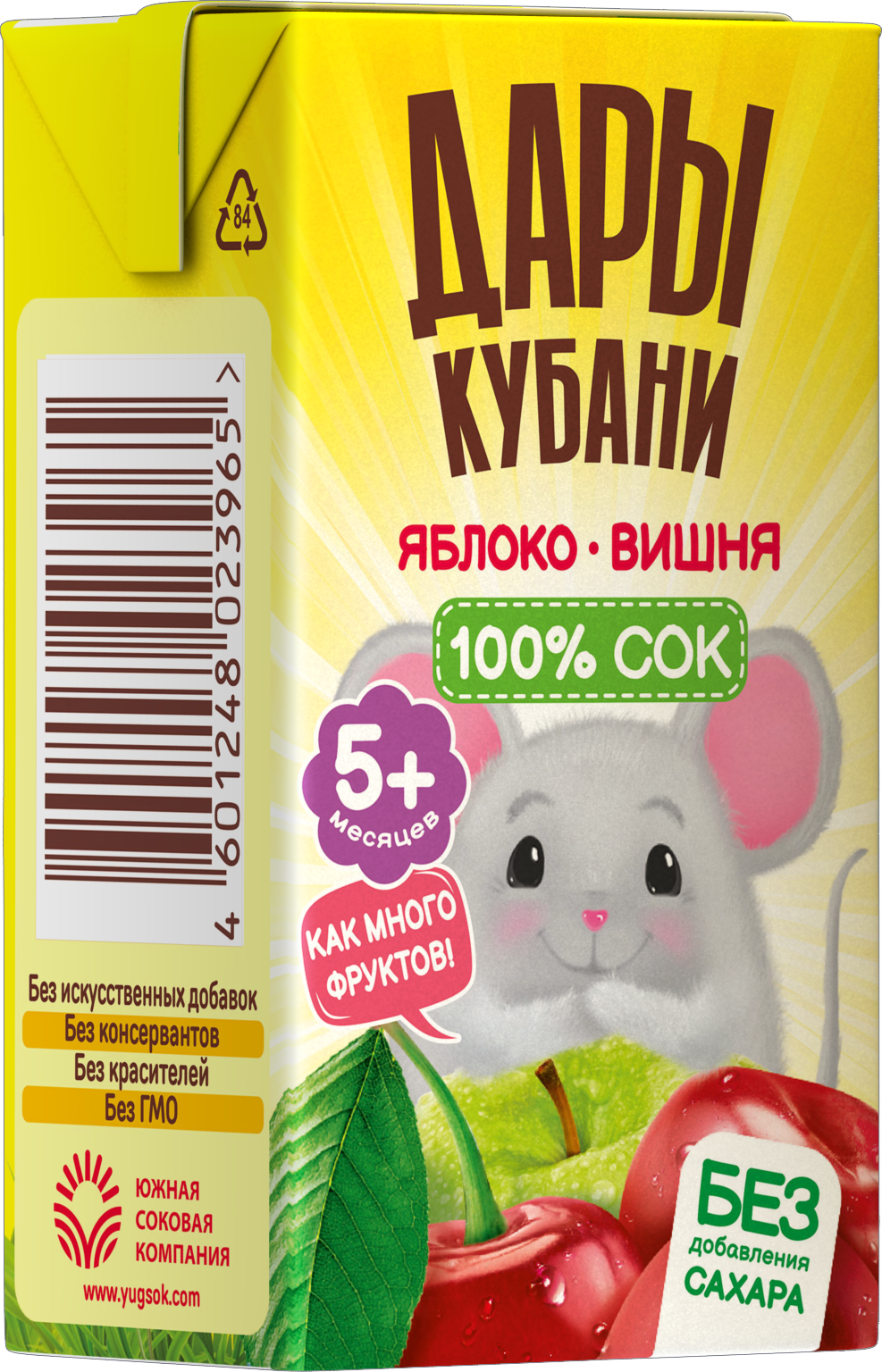 Сок Дары Кубани Яблоко-вишня с 5 мес 0.125 л 18 шт. - фото 4