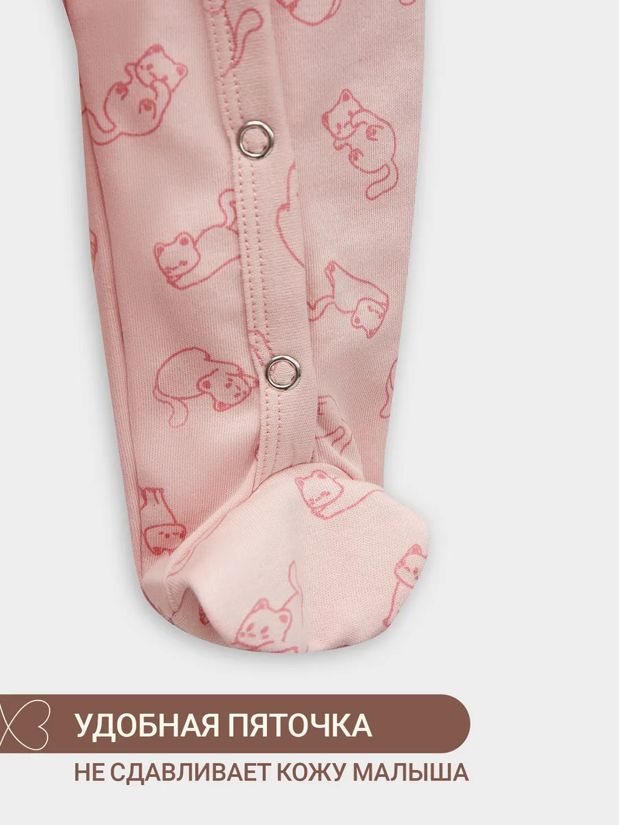 Комбинезон 2 шт Mark Formelle (Марк Формэль) 14005-2/котики на розовом +розово -коричневый - фото 8