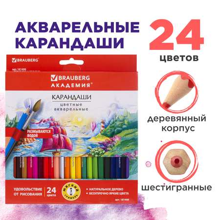 Карандаши акварельные Brauberg 24 шт.