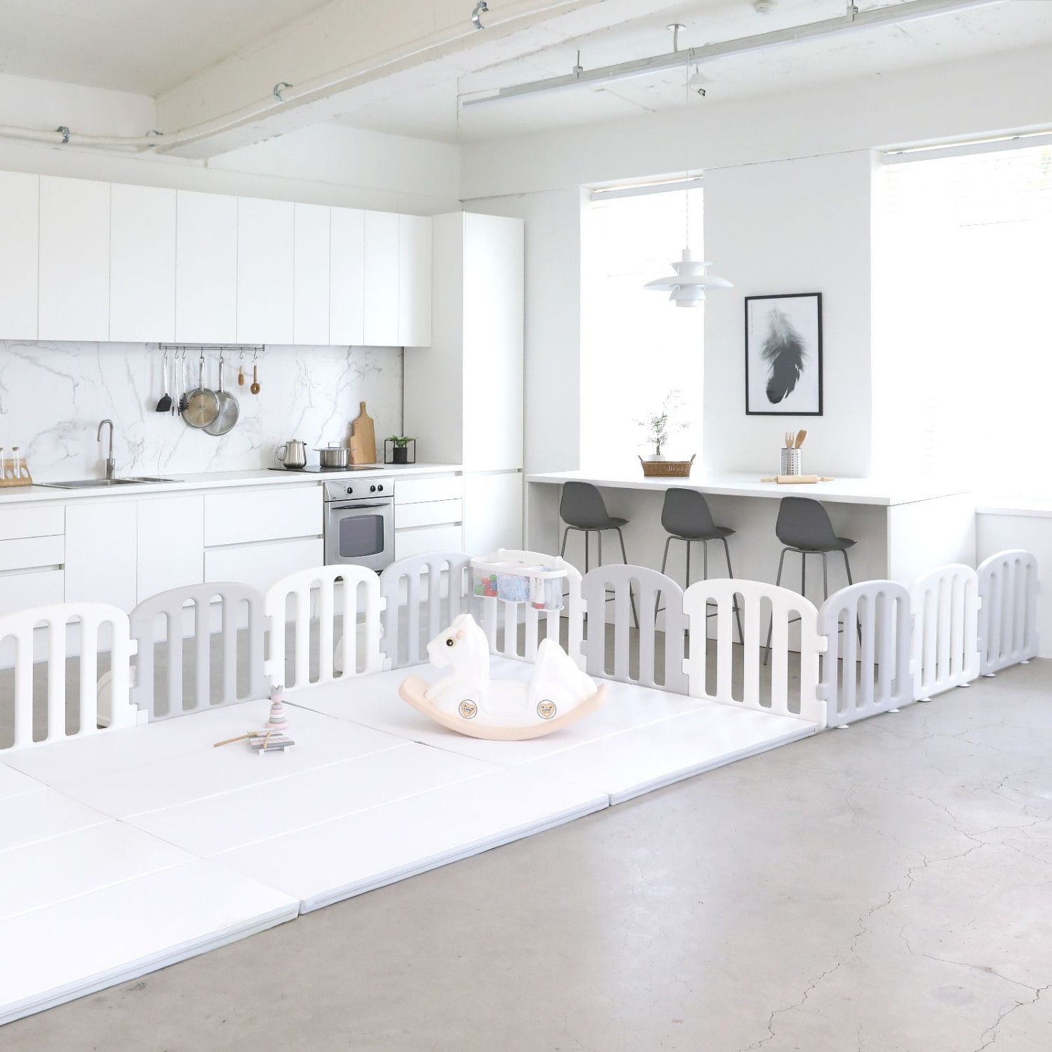 Детский манеж Ifam First Baby Room белый - серый IF-137-1-FBR-WLG10D - фото 6