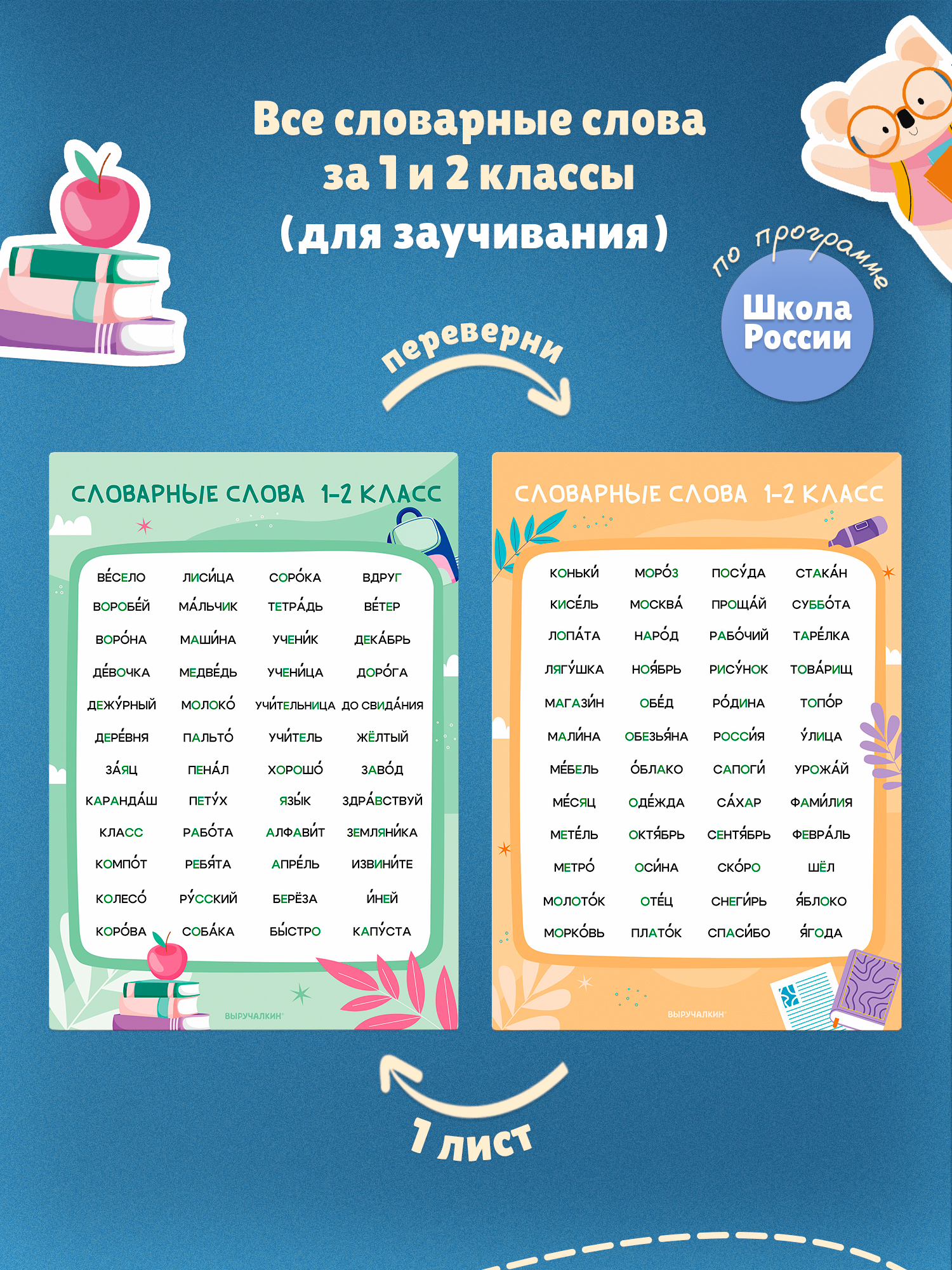 Плакат Выручалкин Тренажер Словарные слова 1-2кл - фото 4