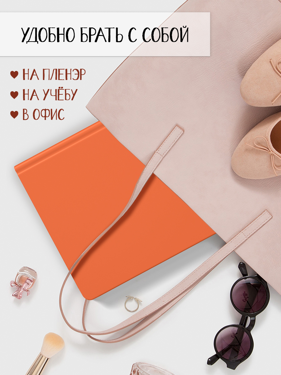 Скетчбук Проф-Пресс квадратный. 160 г/м2 Оранжевый А5 48 лист. 1 шт. - фото 5