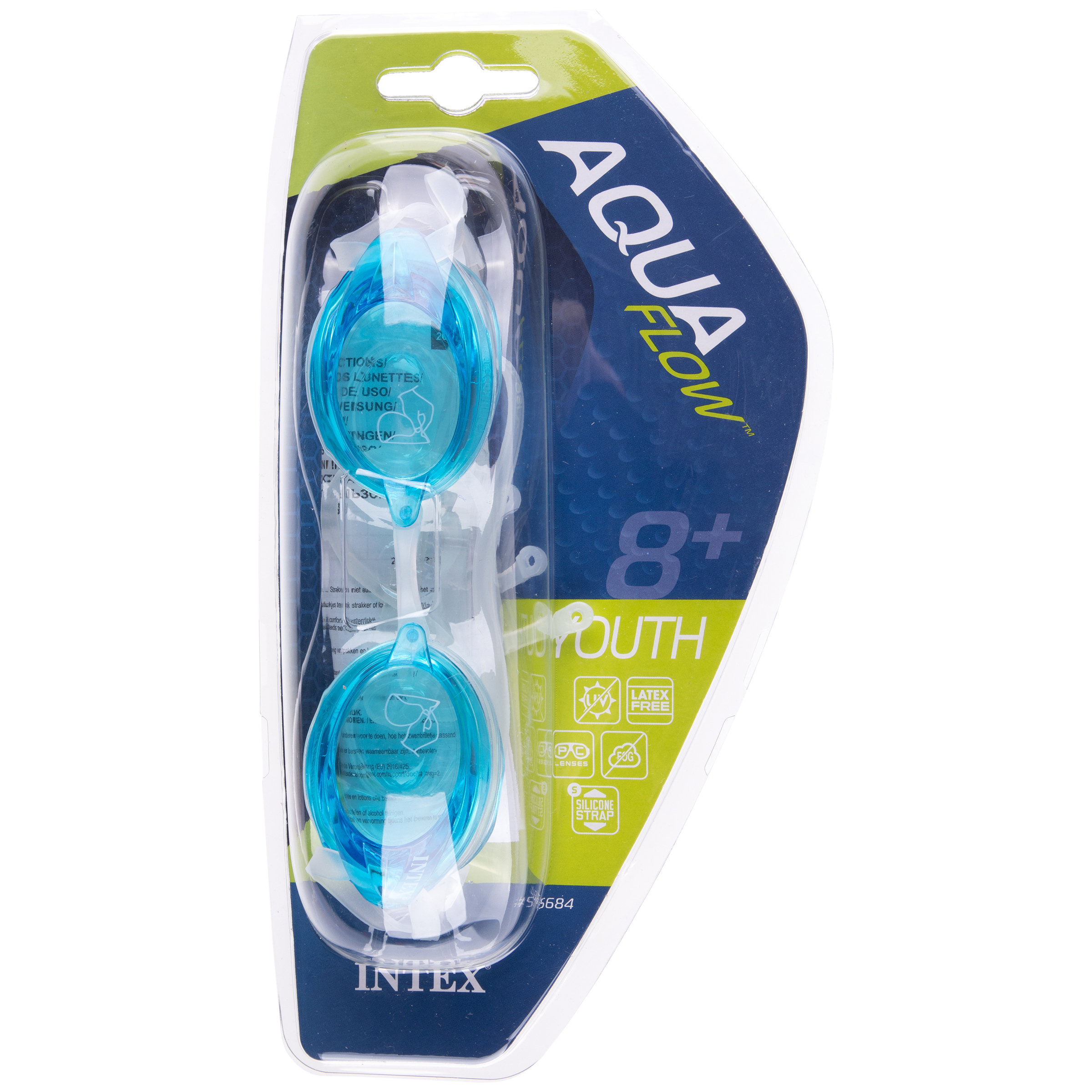 Спортивные очки для плавания Intex Эстафета для взрослых подростковые детские от 8 лет профессиональные голубые - фото 7