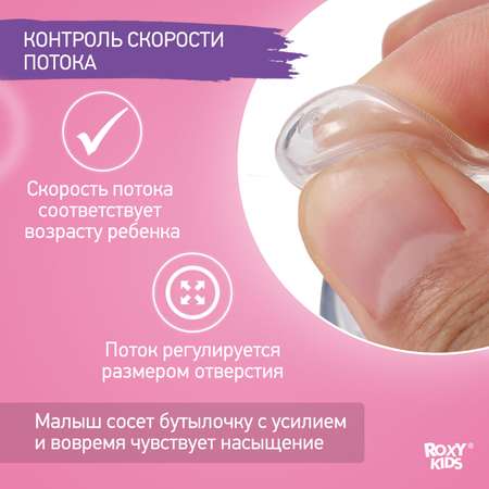 Соска ROXY-KIDS силикон (средний поток) 2 шт.