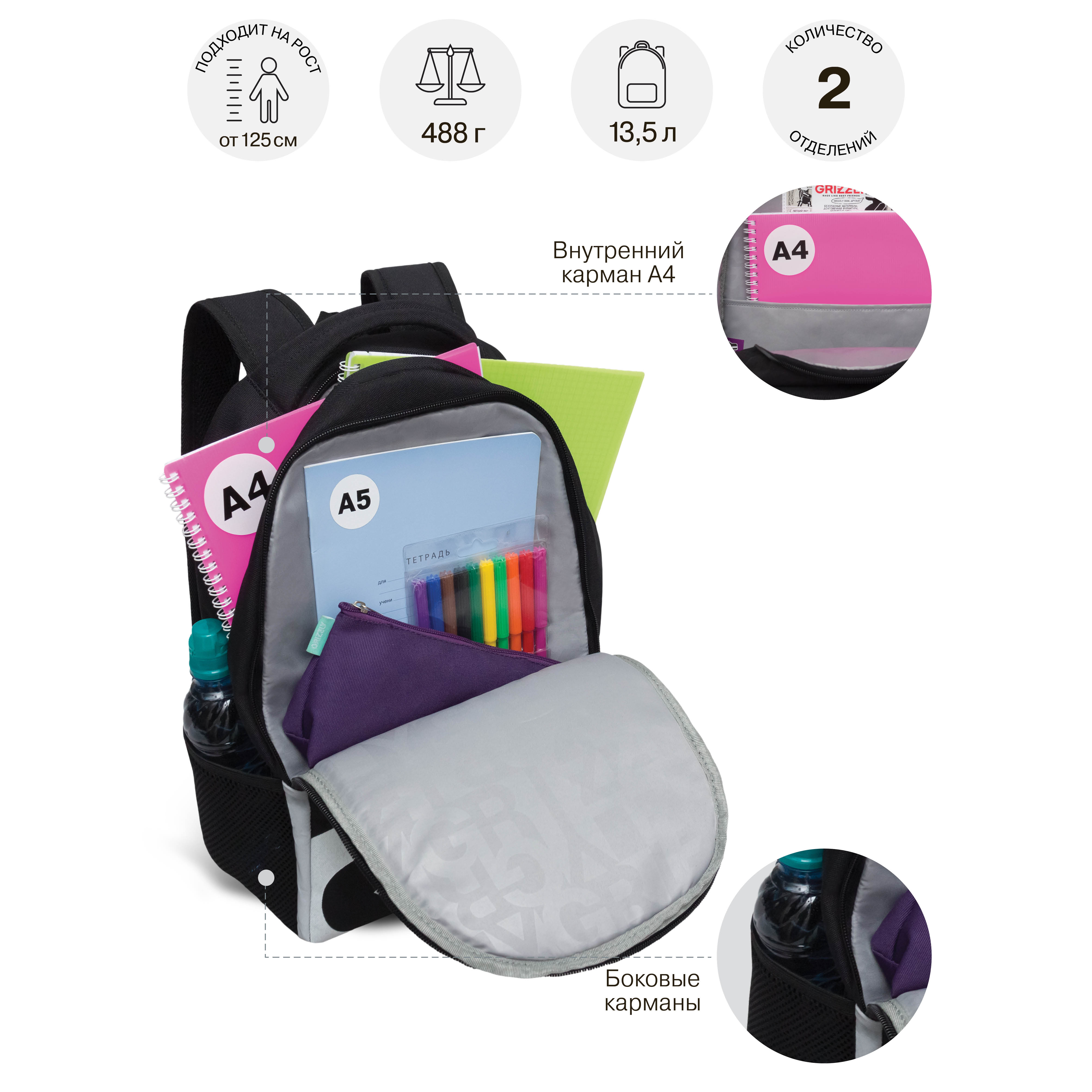Рюкзак Grizzly Лого - фото 7