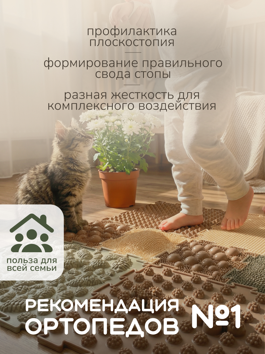 Коврик-пазл Ортодон массажный развивающий 26 x 122 см - фото 4