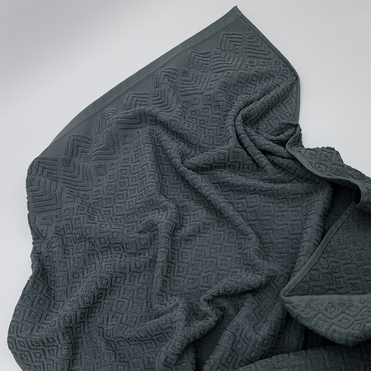 Полотенце BRAVO Ромб 50*70 + 70*120 серый 2 шт. - фото 2