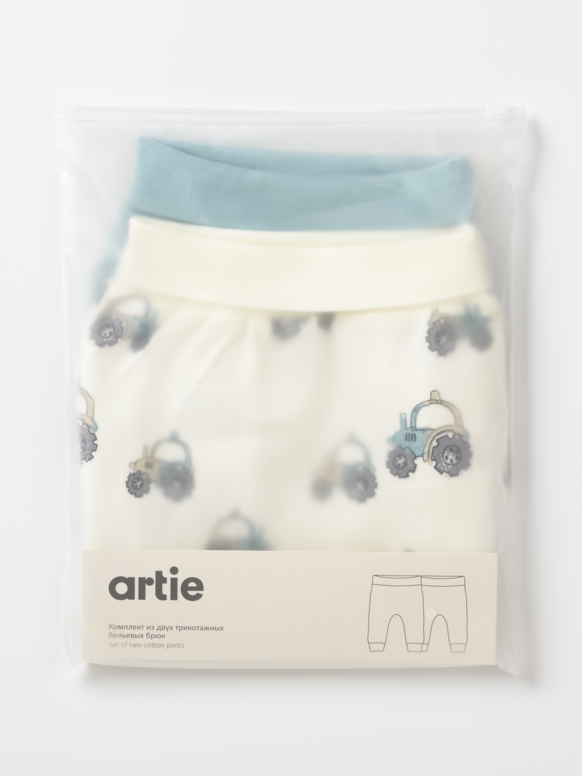 Брюки 2 шт artie S25B17BR2-1491M/Молочный-бирюзовый - фото 4