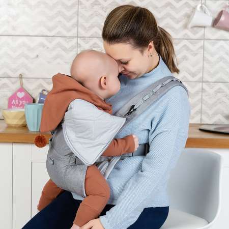 Рюкзак-кенгуру Чудо-чадо переноска с 0 мес «BabyActive Vikont» серебристый