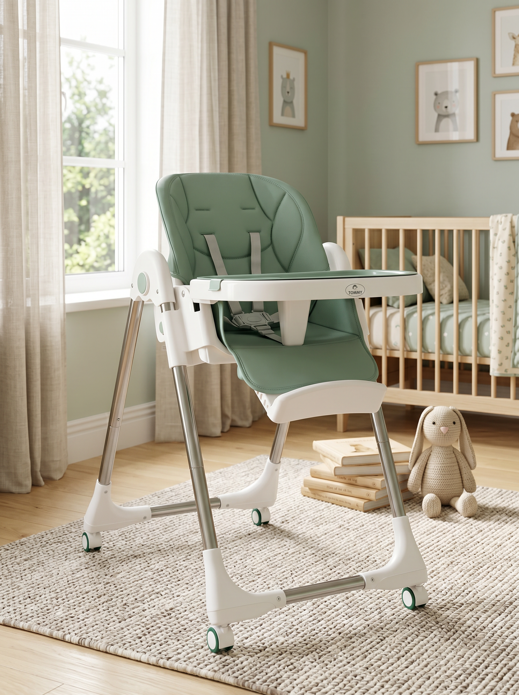 Стульчик для кормления TOMMY Health happy зеленый - фото 1