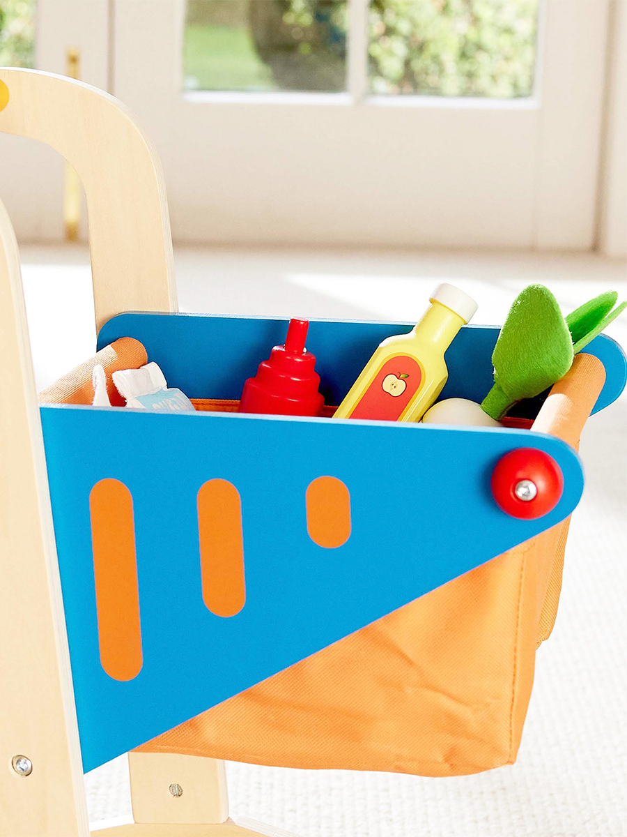 Игровой набор Hape тележки и корзинки, продукты, касса - фото 5