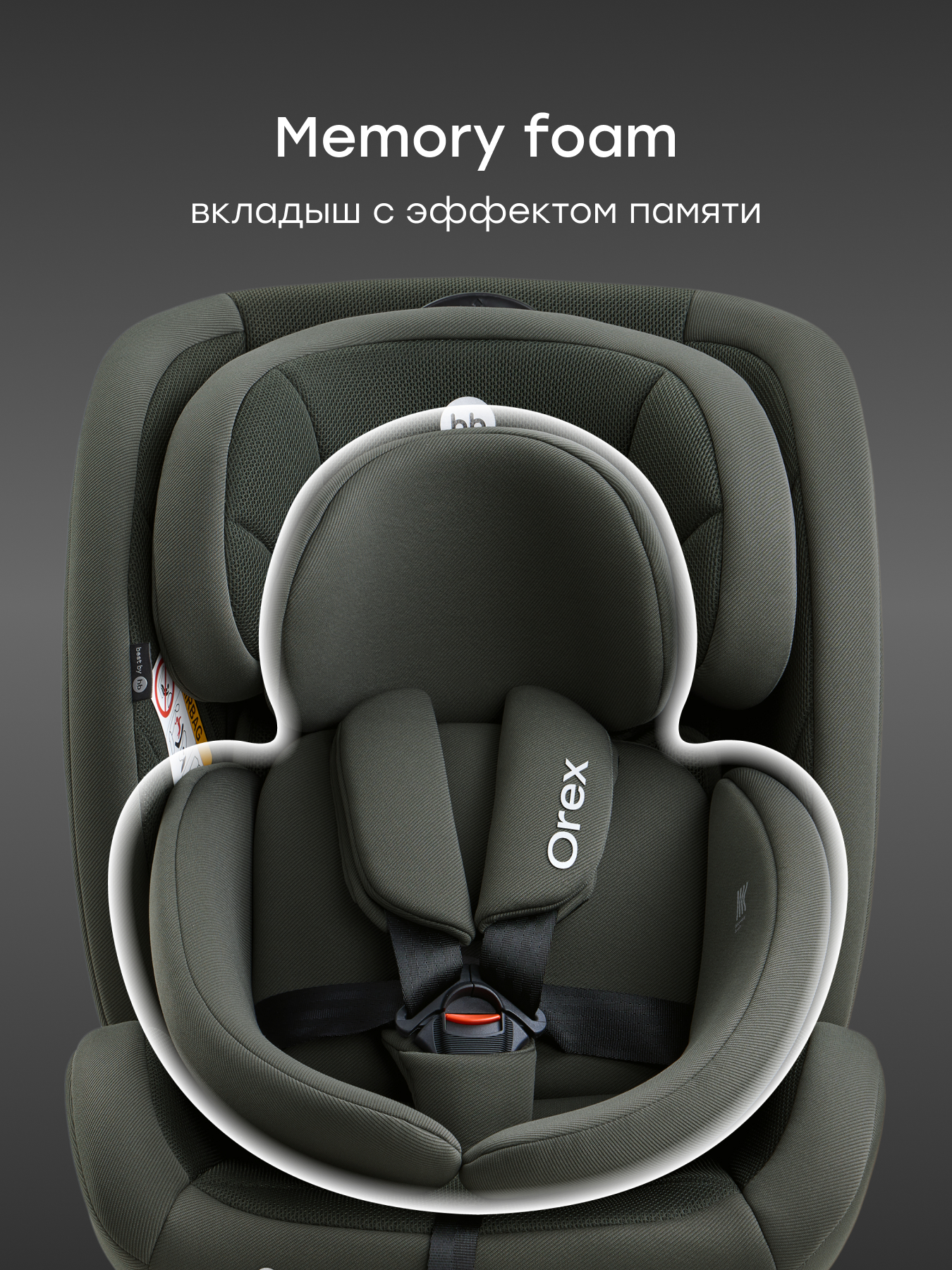 Автокресло Happy Baby Orex Isofix 0+/1/2/3 (0-36 кг) зеленый - фото 5