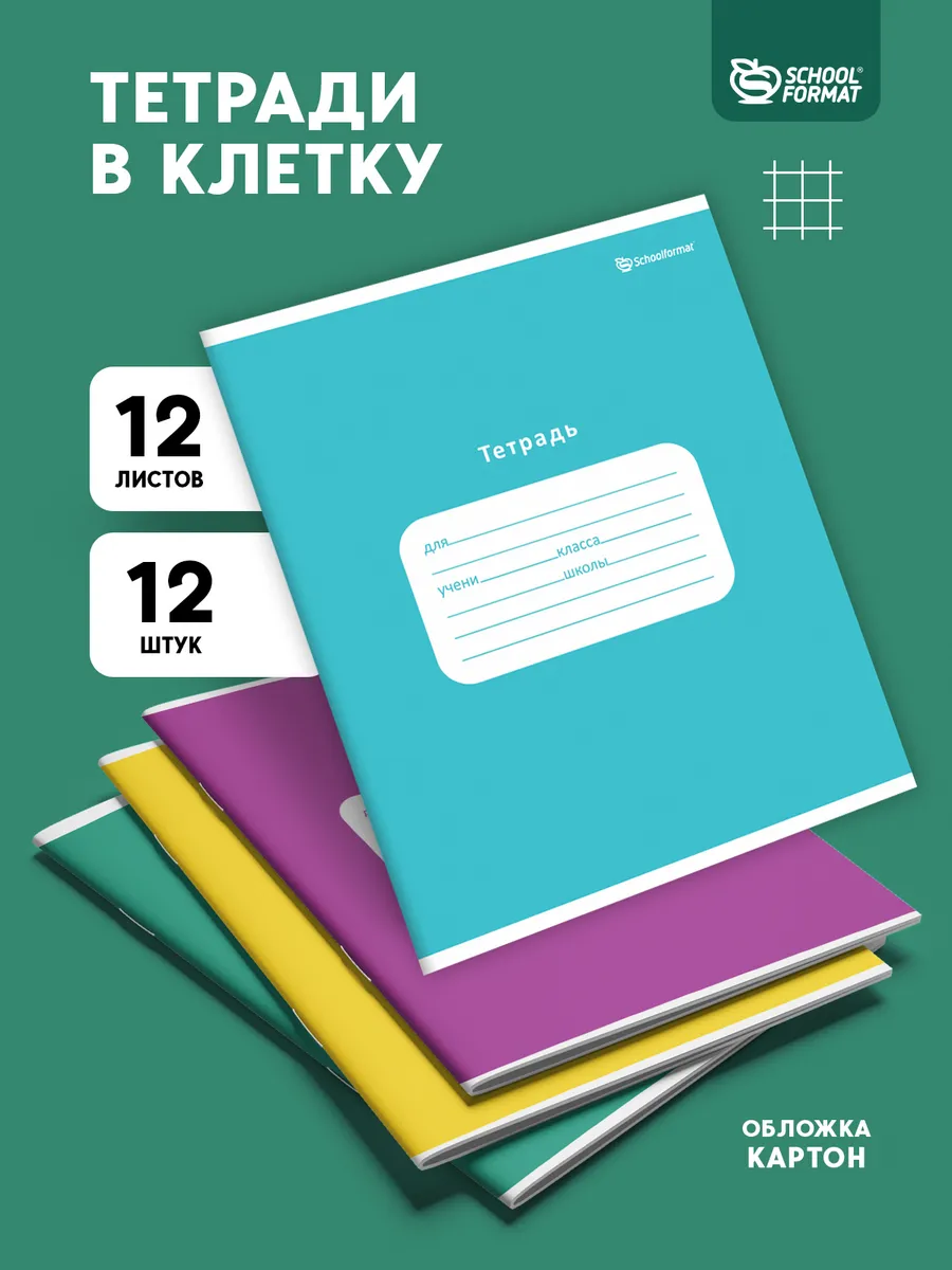 Тетрадь SCHOOLFORMAT косая линейка 12 шт. - фото 1