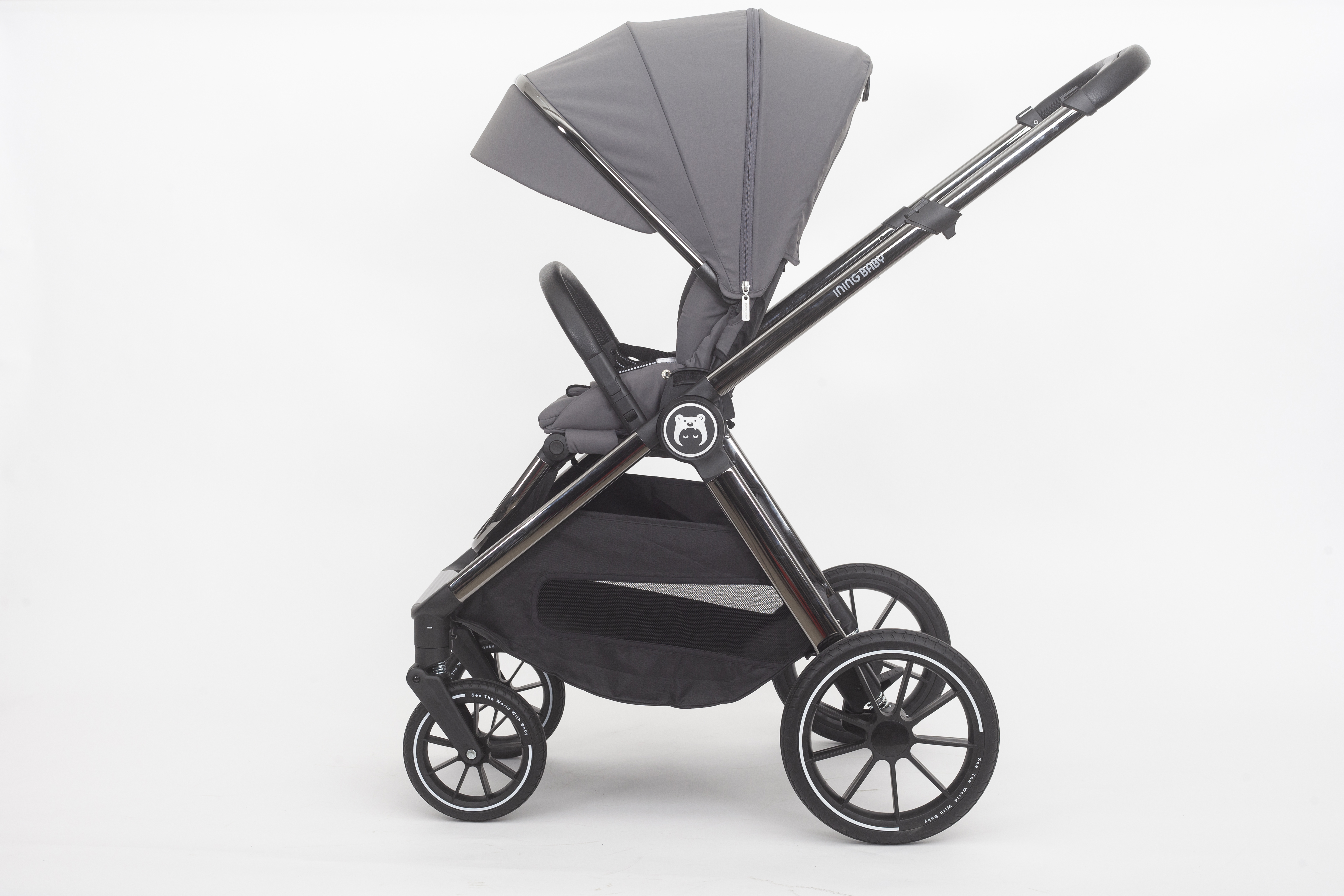 Коляска 2в1 Ining baby pro grey - фото 3