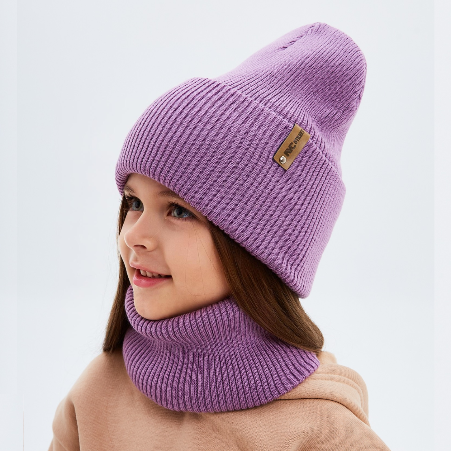 Шапка и снуд KUBRIO KU-H-72-lopataG-Purple - фото 1