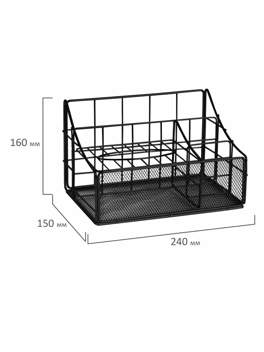 Органайзер для косметики и канцелярии MONTE VITA металлический настольный 4 секции - фото 6