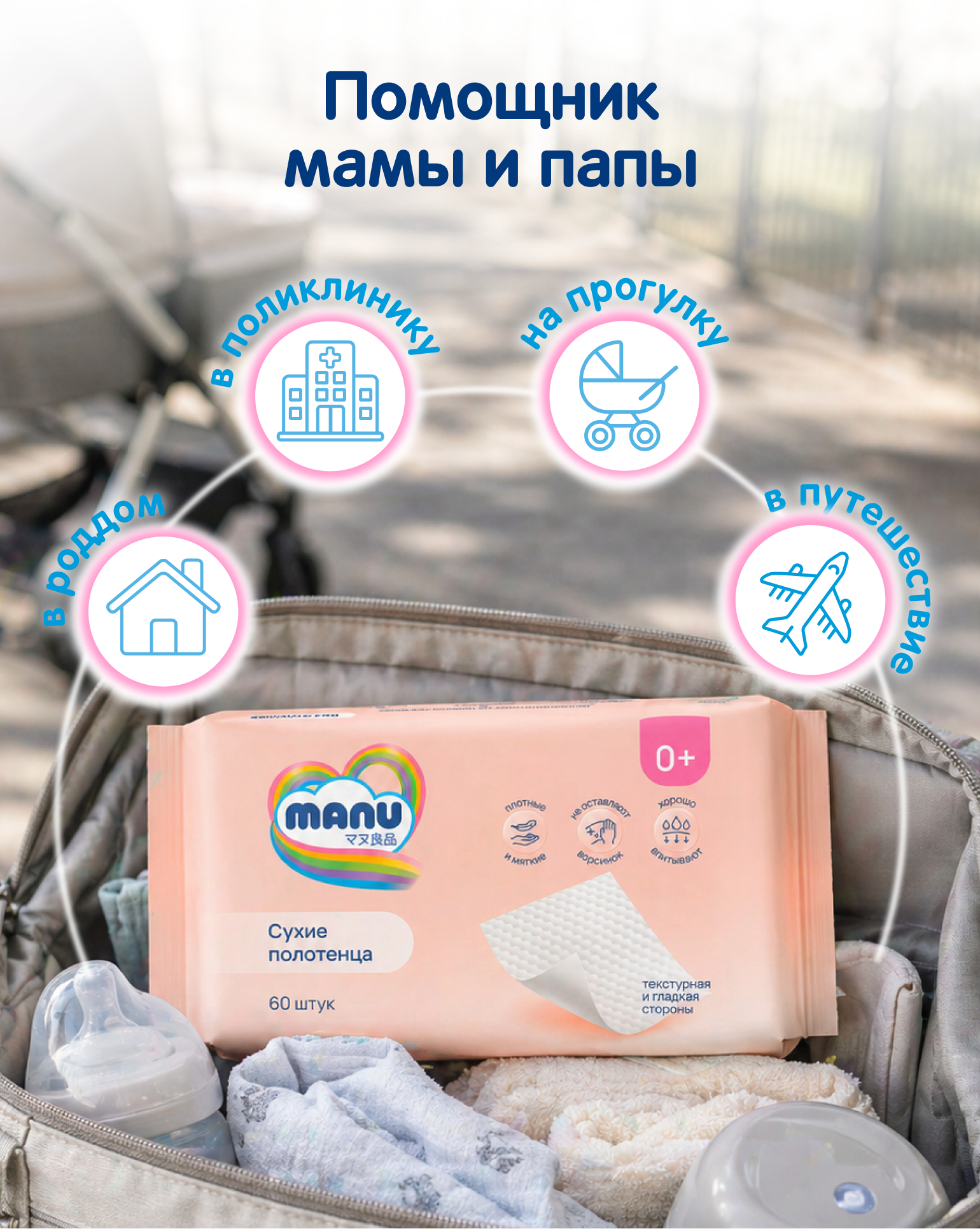 Одноразовые полотенца MANU 60 шт. - фото 6