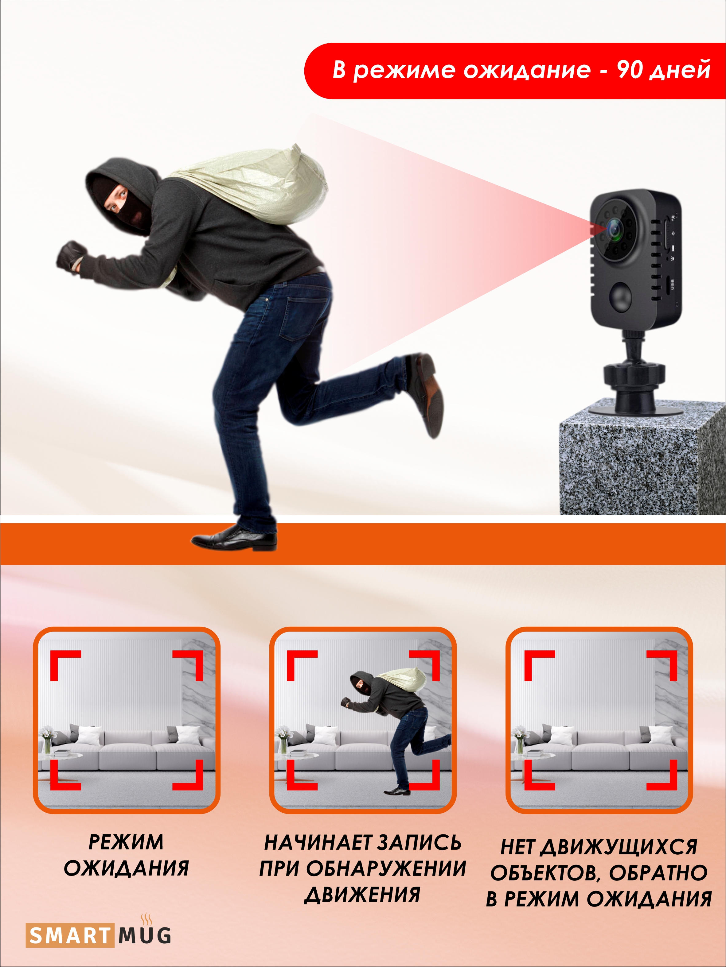 Мини видеокамера Full HD SmartRules без wi-fi - фото 4