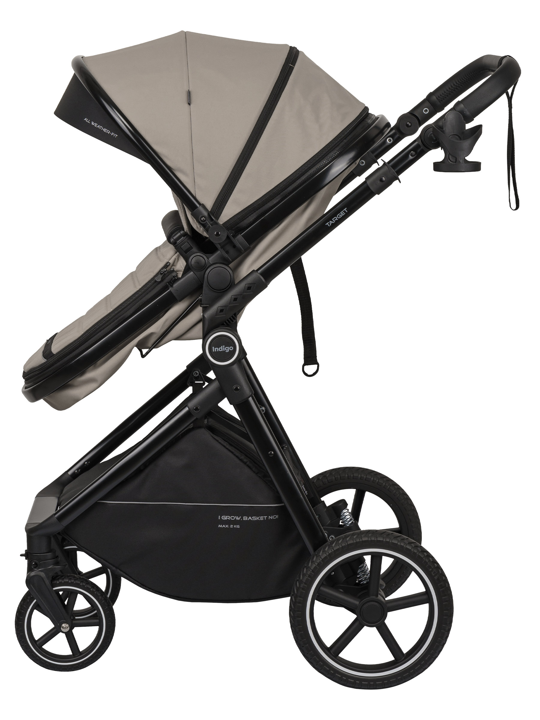 Коляска трансформер Indigo TARGET 3в1 бежевый - фото 29