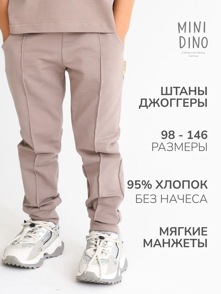 Брюки MINIDINO Т-Б-001/Д Брюки трикотажные со стрелками Base мокко - фото 2