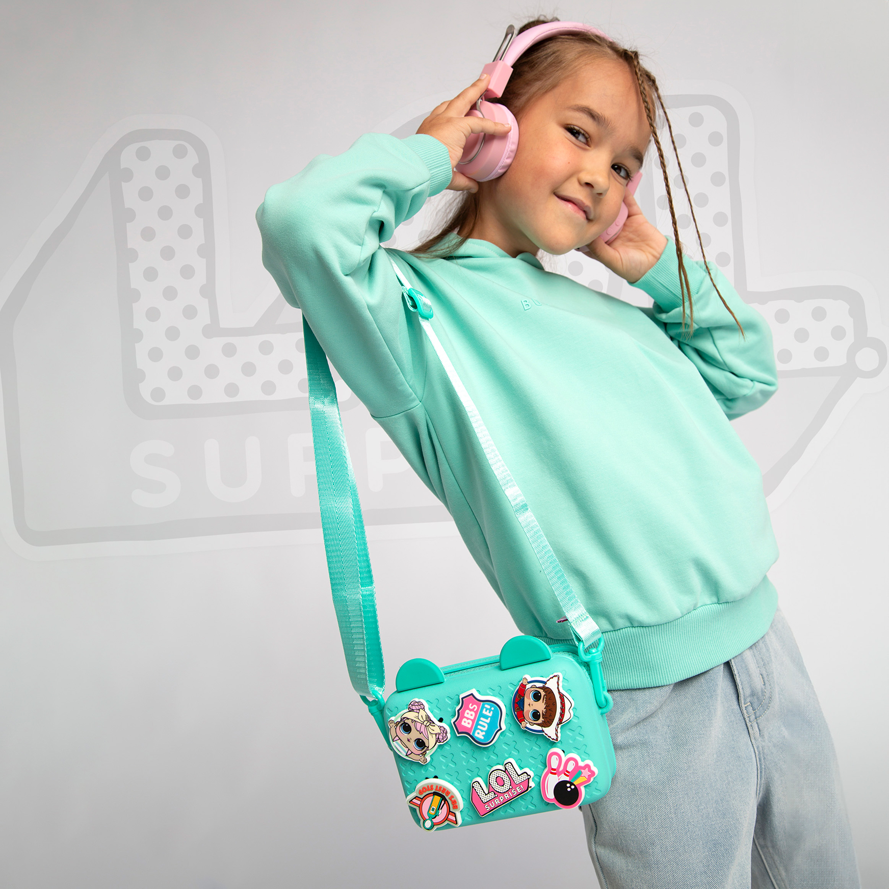 Сумка L.O.L. Surprise! бирюзовая с ушками + джиббитсы - фото 12