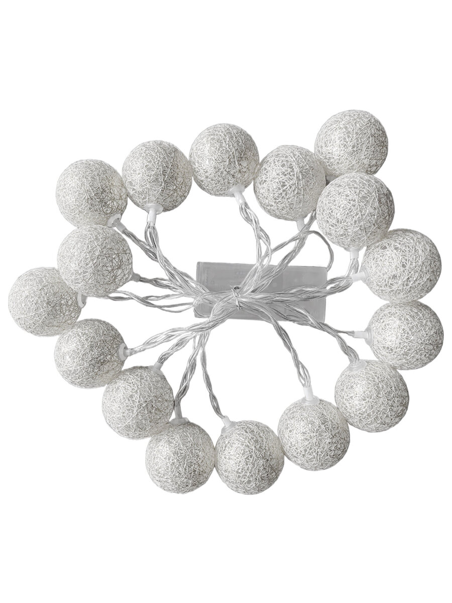 Гирлянда нить новогодняя Золотая сказка интерьерная для дома и на елку Шарики на батарейках светодиодная - фото 7