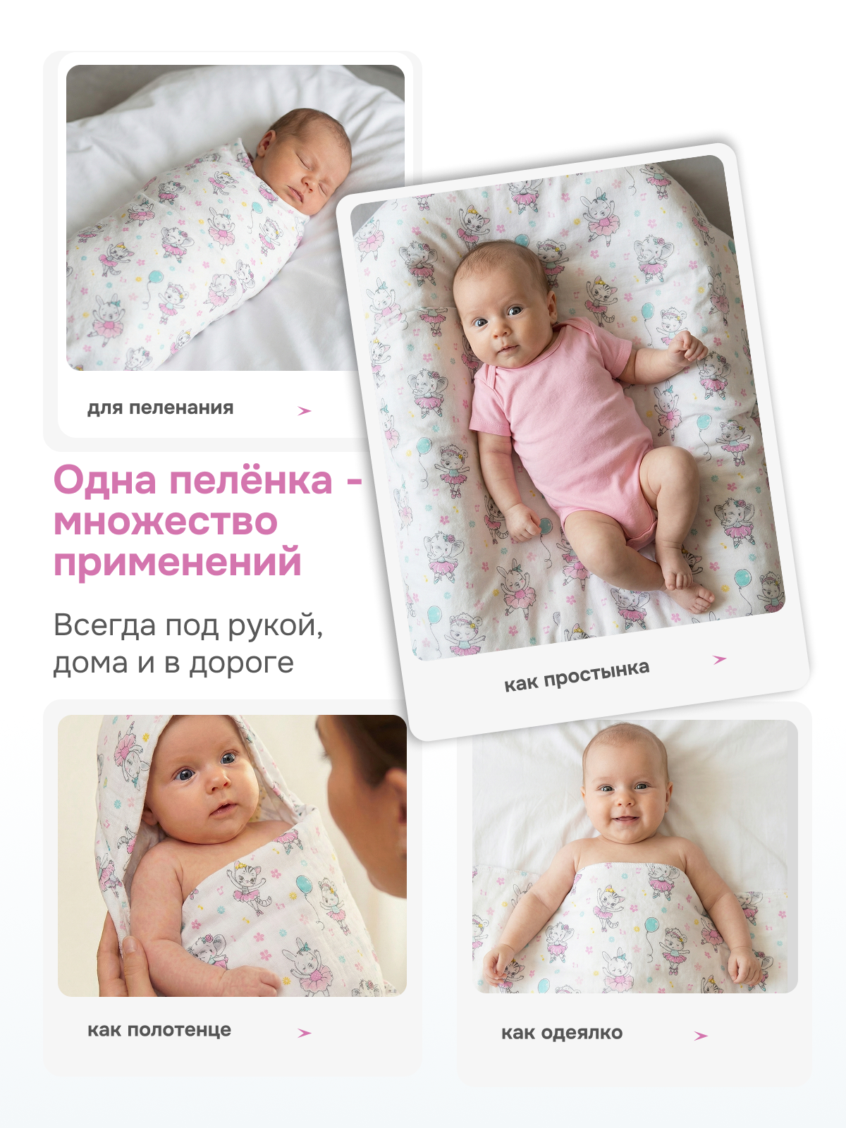 Пелёнка Чудо-Чадо фланель 90х120 см 2 шт. - фото 5