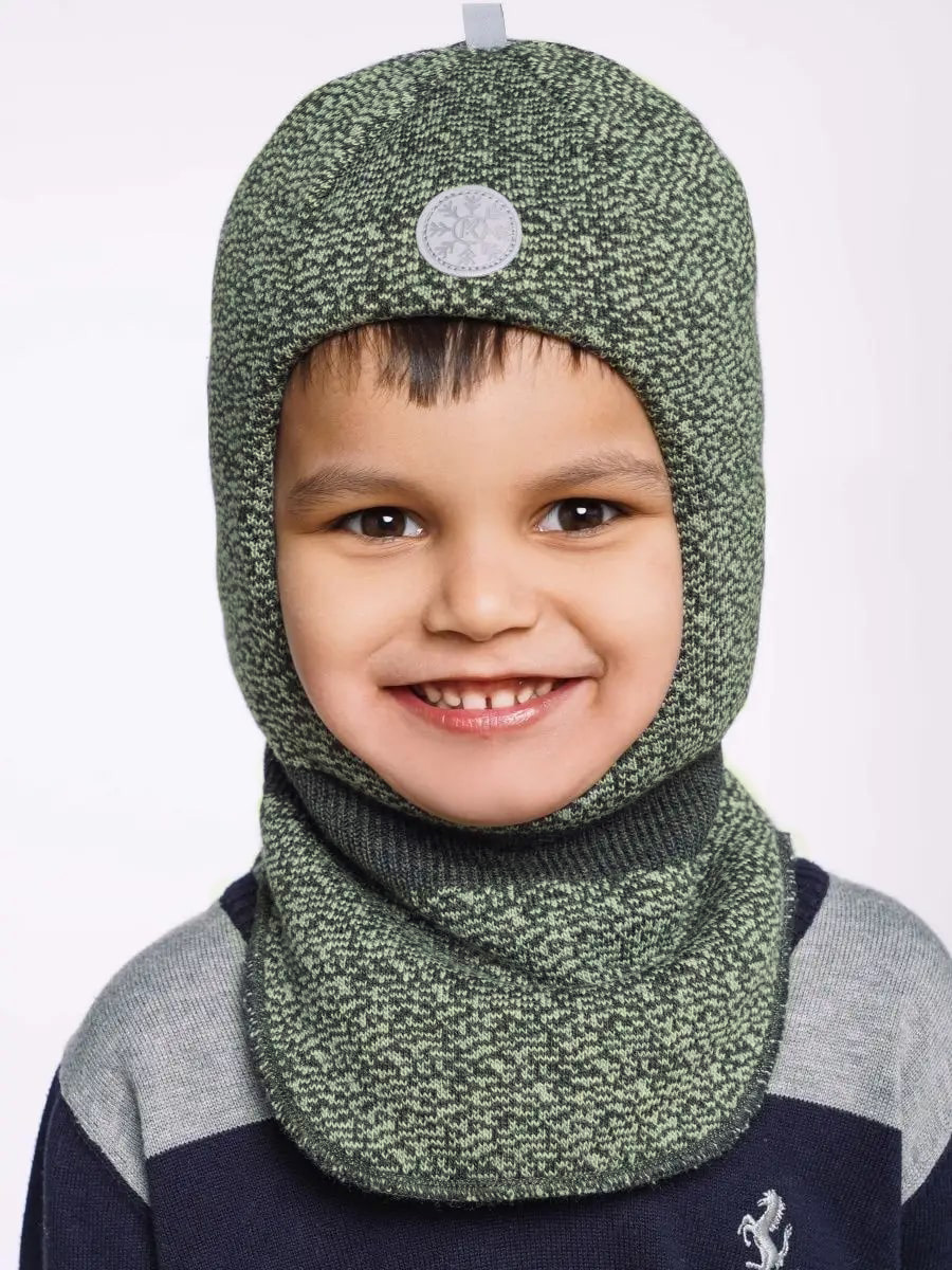 Шапка ПриКиндер U-W_231499 Цвет: Графит-оливковый меланж - фото 1