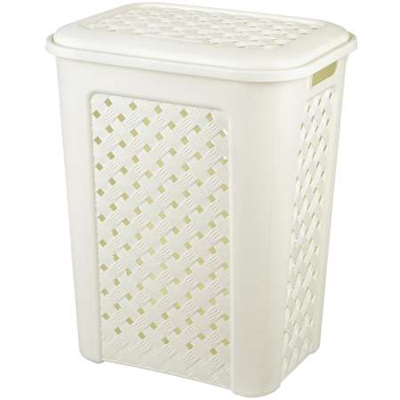 Корзина для белья elfplast Виола слоновая кость 50 л 43.5х33.5х55 см