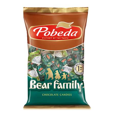 Конфеты Победа вкуса шоколадные без сахара Мишки в лесу с вафельной крошкой 1000г