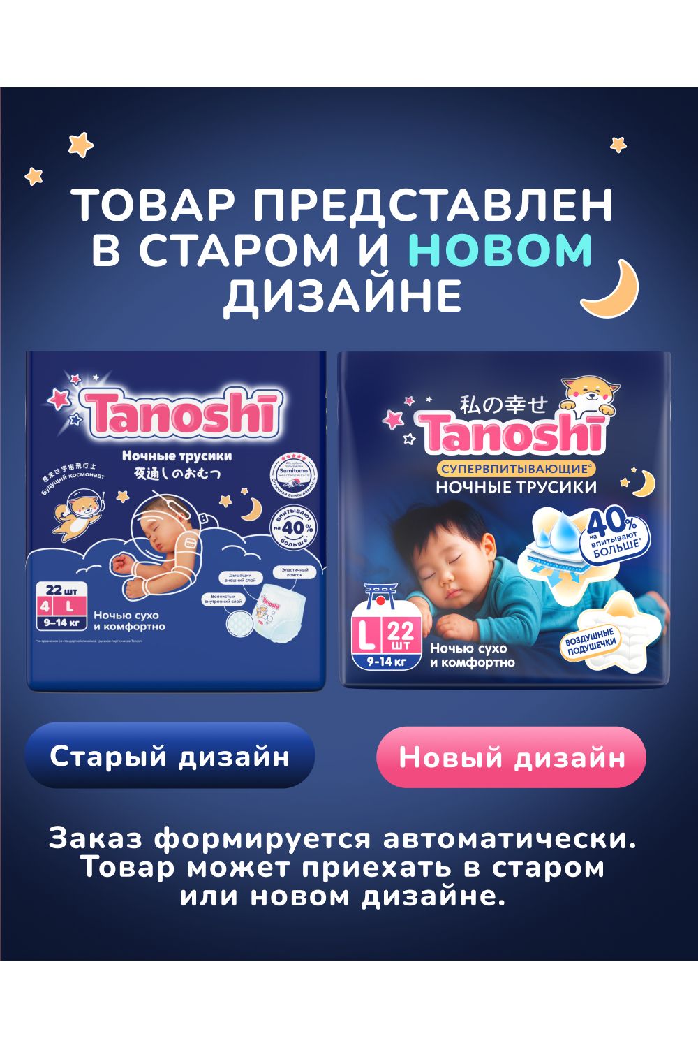 Трусики Tanoshi ночные L (9-14 кг) 22 шт. - фото 2
