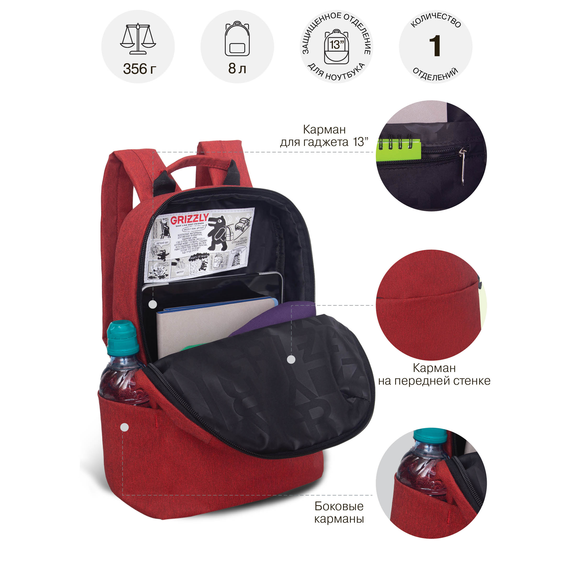 Рюкзак Grizzly для девочки - фото 7