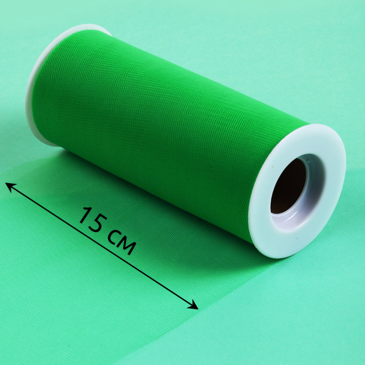 Фатин в шпульках TBY средней жесткости ширина 150 мм уп.22.86м зеленый - фото 2