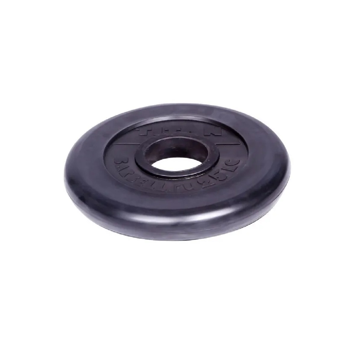 Диск обрезиненный, блин для штанги KMS sport Титан d 51 мм чёрный 25,0 кг - фото 1