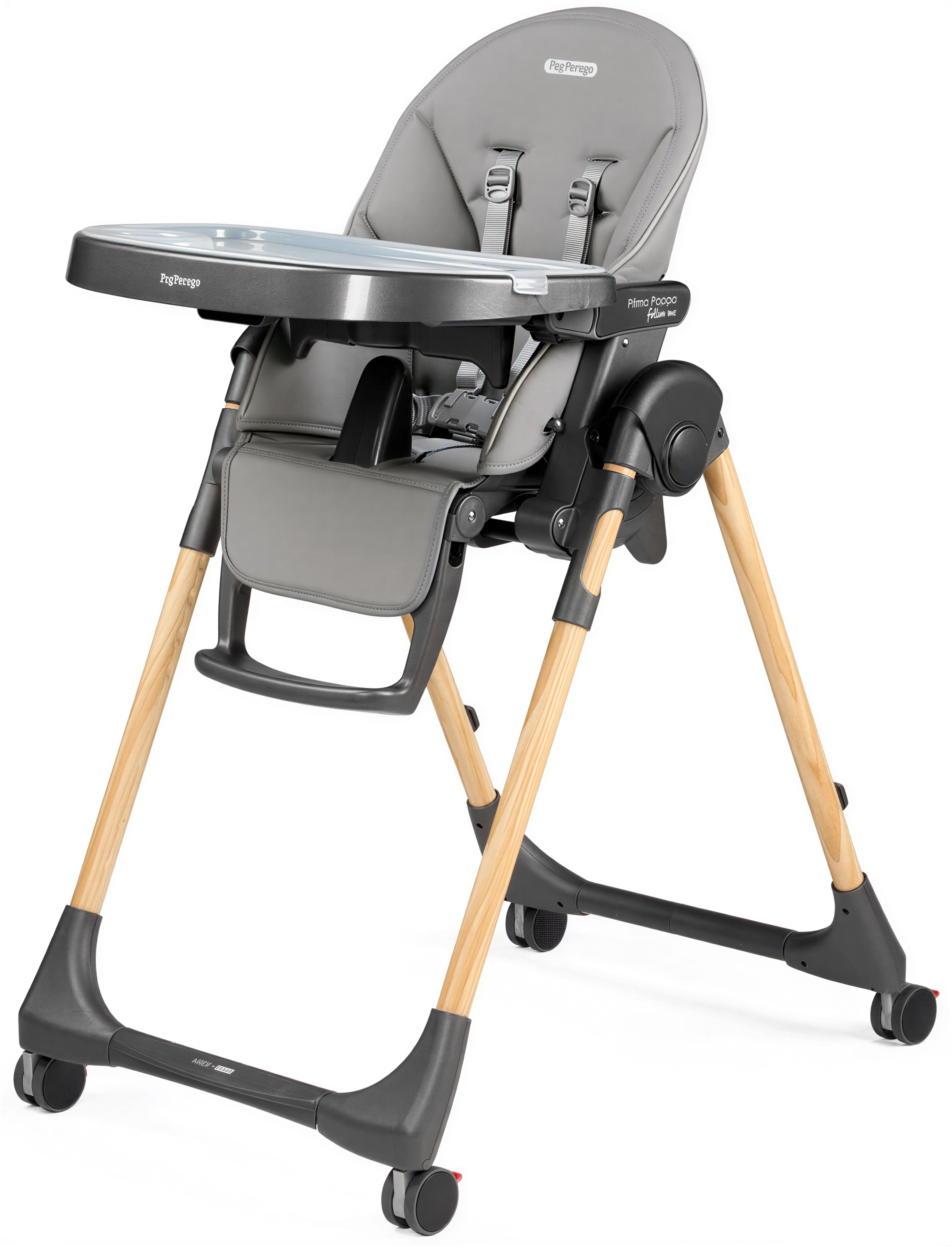 Стульчик для кормления Peg-Perego Prima Pappa Follow Me серый - фото 1