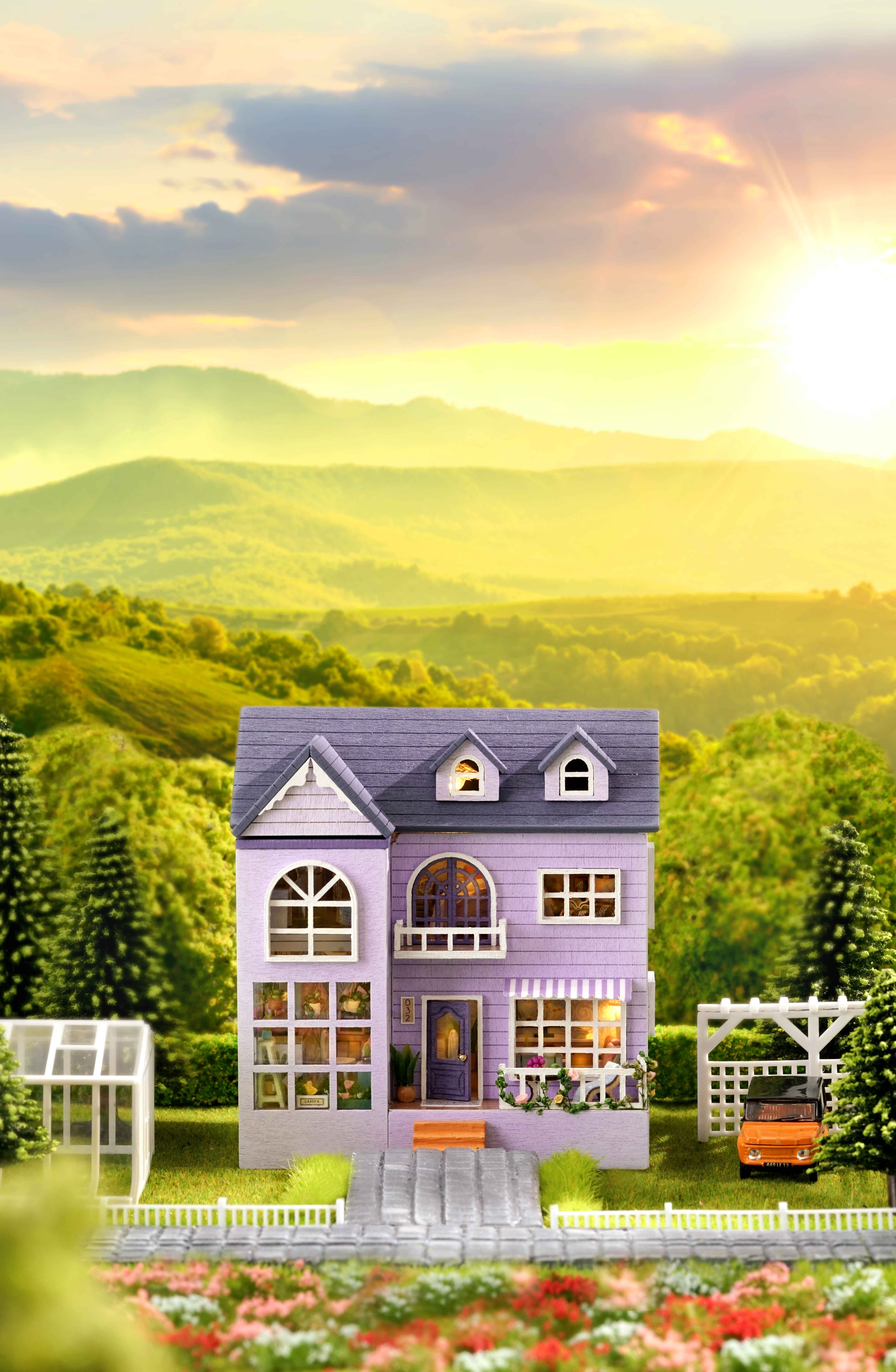 Конструктор Yarvita DIY House Лиловые мечты деревянный - фото 14