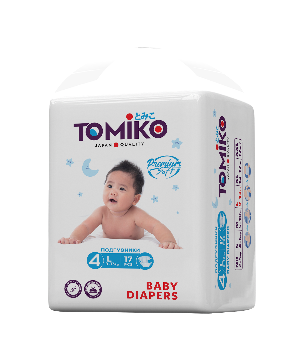 Подгузники Tomiko L (9-13 кг) 17 шт. - фото 1