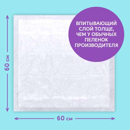 Пелёнки одноразовые Добруша 60х60 см 20 шт.