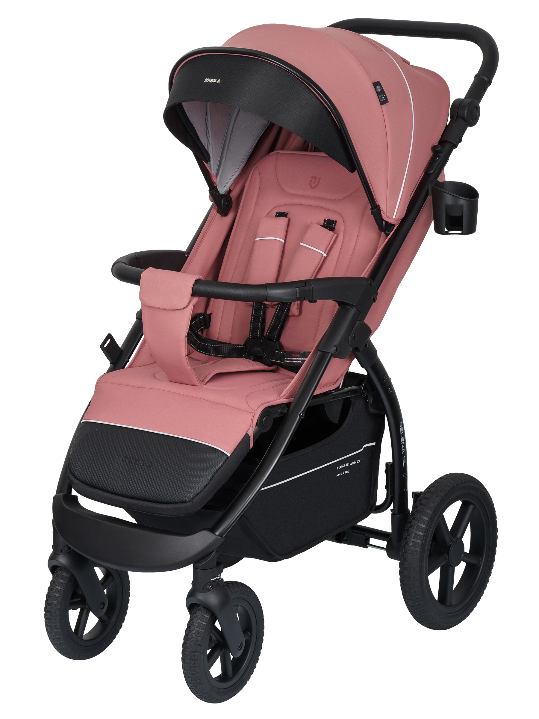 Коляска прогулочная JOVOLA Selena SL, всесезонная розовый - фото 14