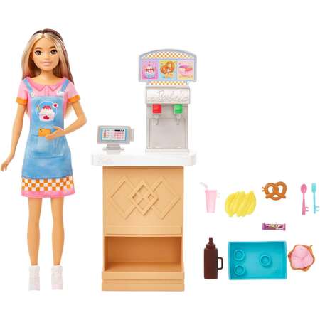 Кукла модельная Barbie Моя первая работа закусочная