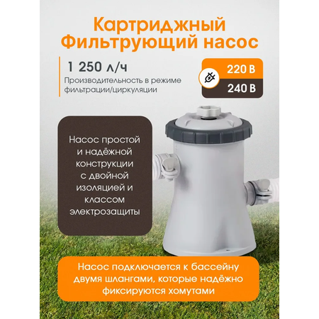 Бассейн Intex С надувным кольцом EASY SET / 244*61 см + фильтр-насос