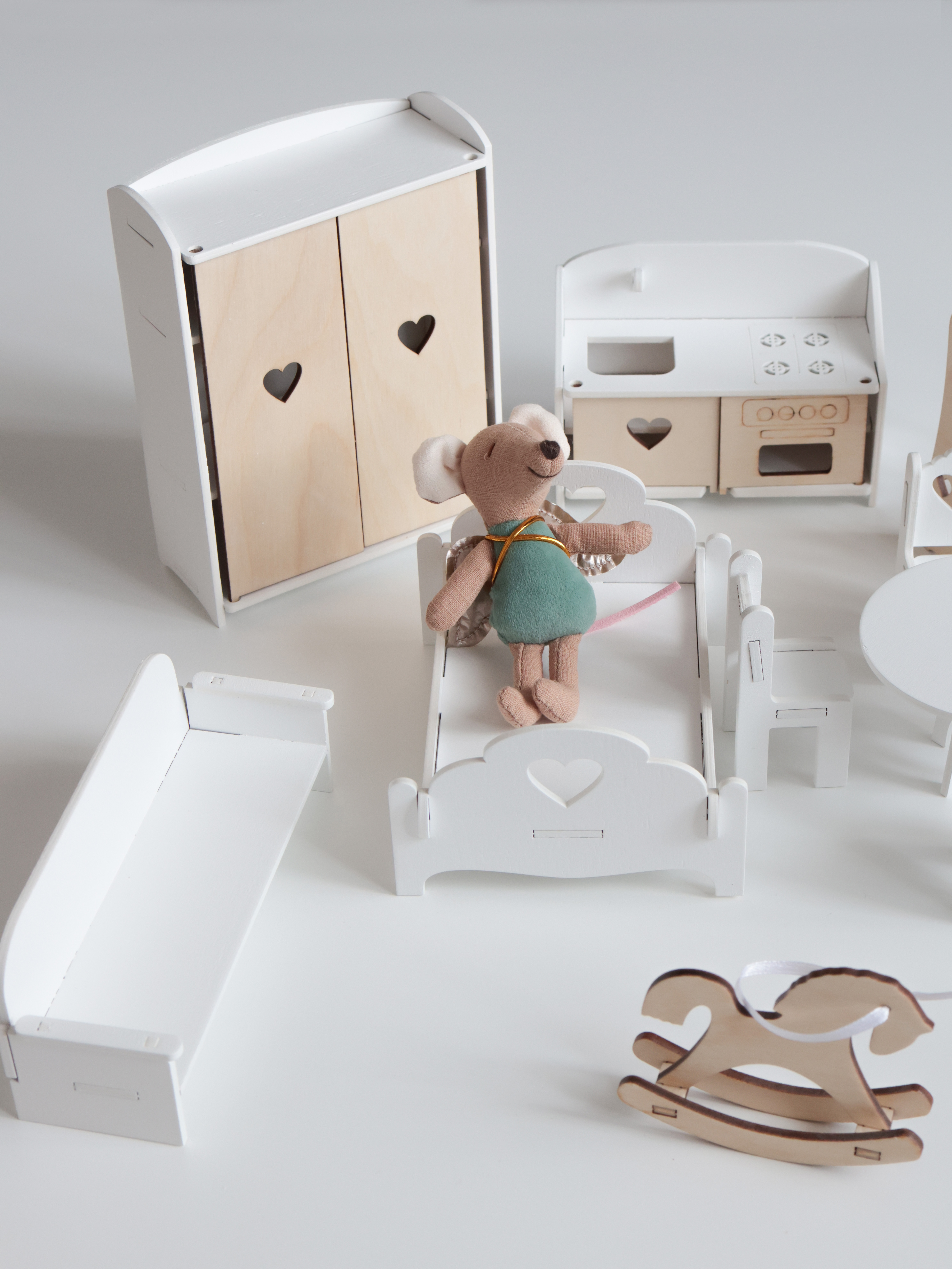 Аксессуар для кукол LittleWoodHome диван, качели, кровать, кухня, шкаф, стул, люлька, кукольный интерьер 9000 - фото 4