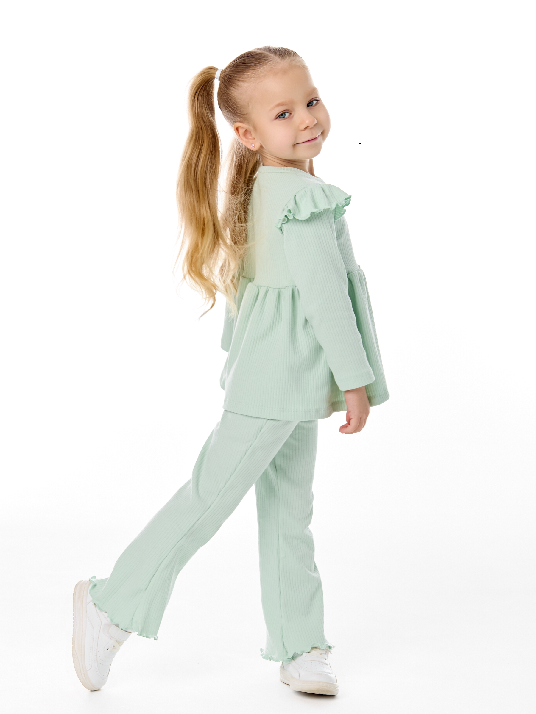 Лонгслив и брюки LEVAKIDS костюм_ласточка_нефрит - фото 3