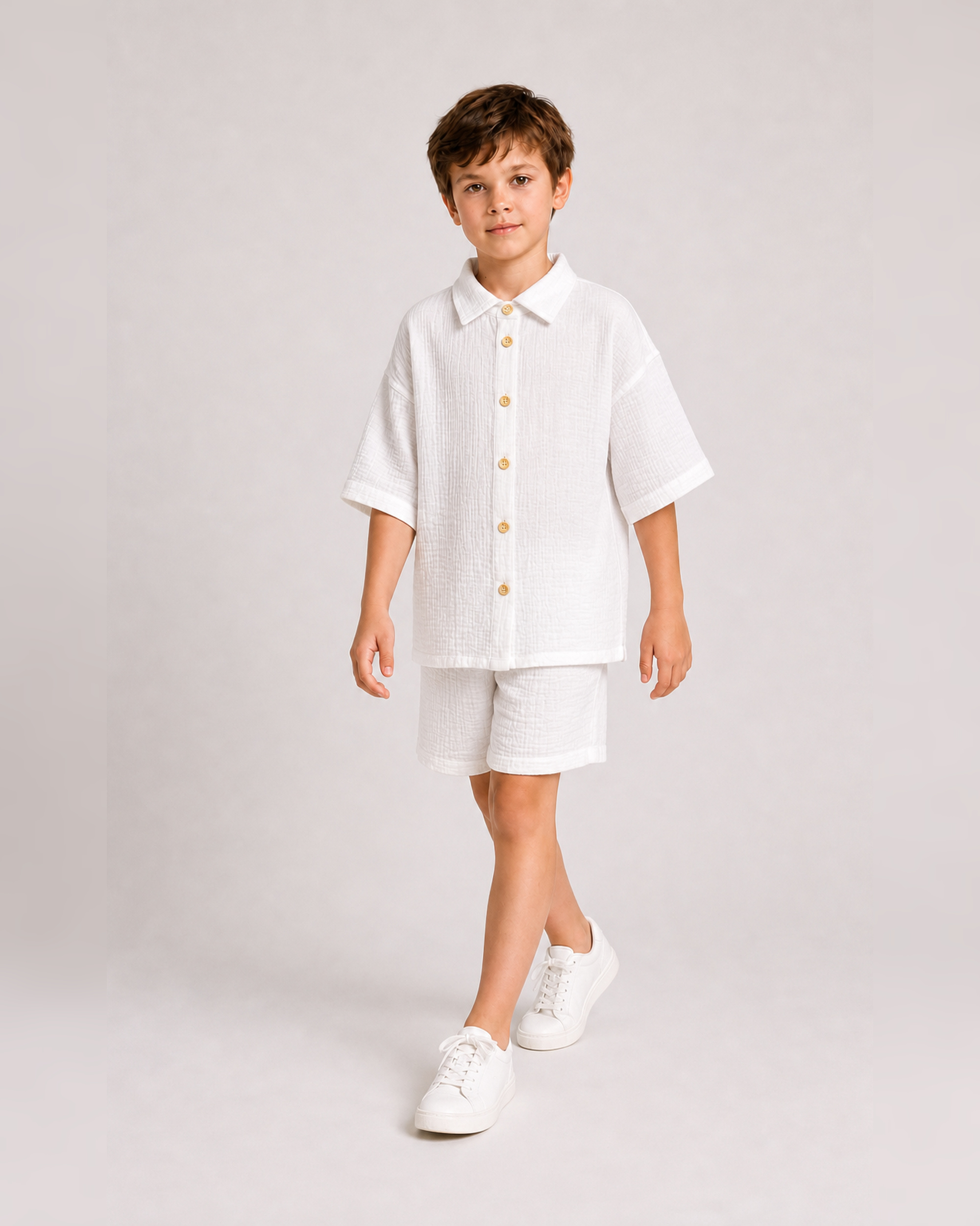 Рубашка и шорты Leli dress костюм_с_шортами_муслин_белый - фото 3